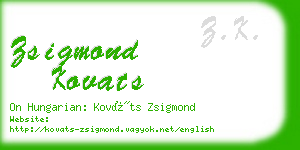 zsigmond kovats business card